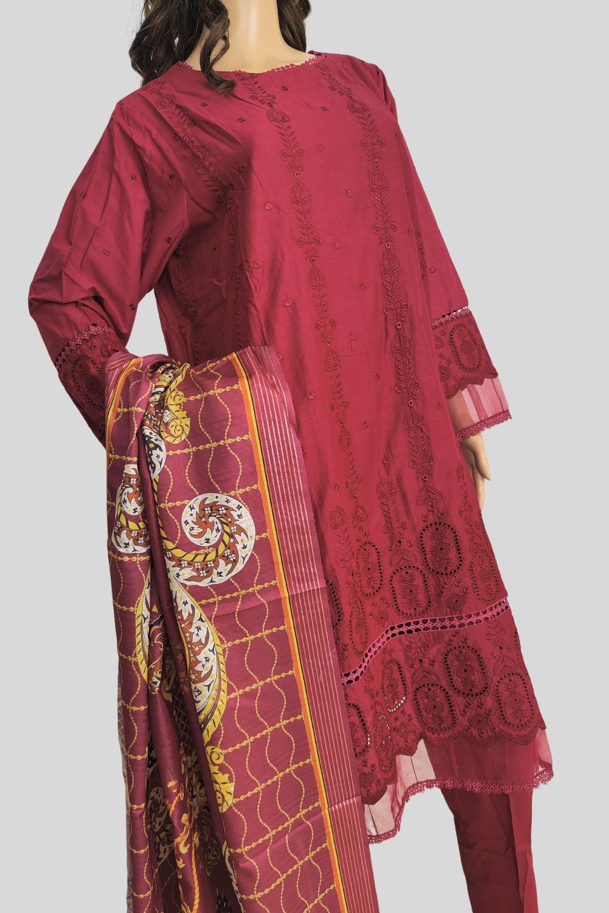 3 Piece Chikan Kaari Suit