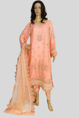 3 Piece Embroidered Chiffon Suit