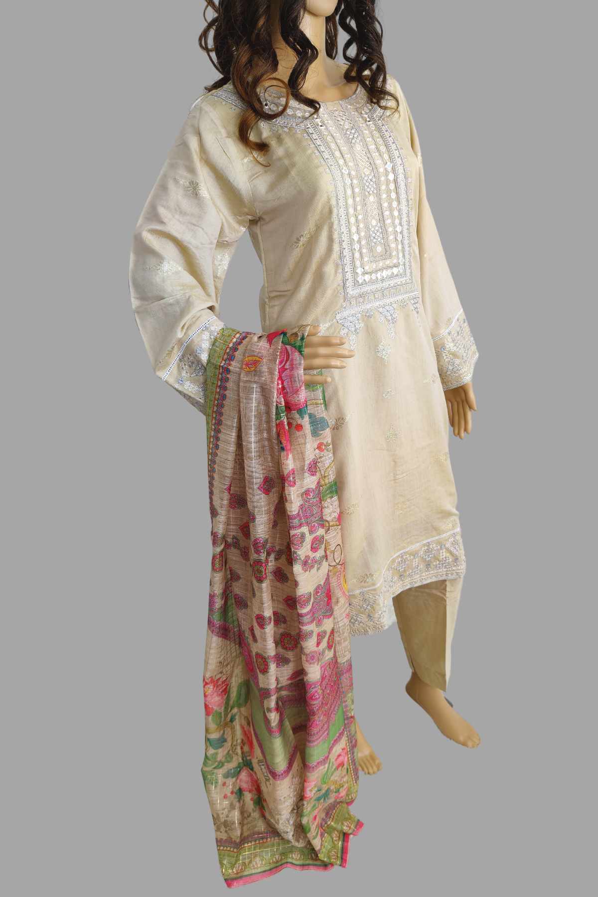 3 Piece Embroidered Jacquard Suit