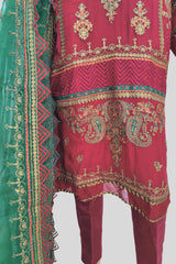 3 Piece Embroidered Chiffon Suit