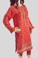 3 Piece Embroidered Organza Suit