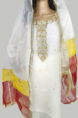 3 Piece Embroidered Organza Suit