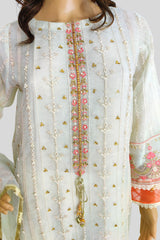 3 Piece Embroidered Organza Suit