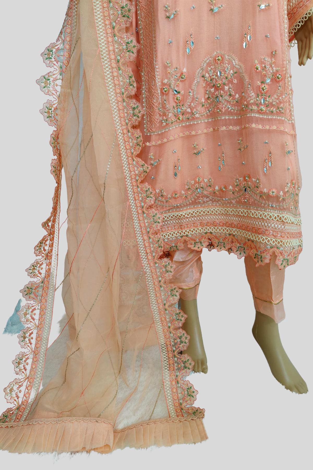 3 Piece Embroidered Chiffon Suit