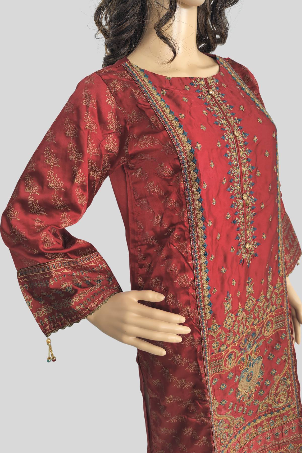 1 Piece Embroidered Silk Shirt/Kurta