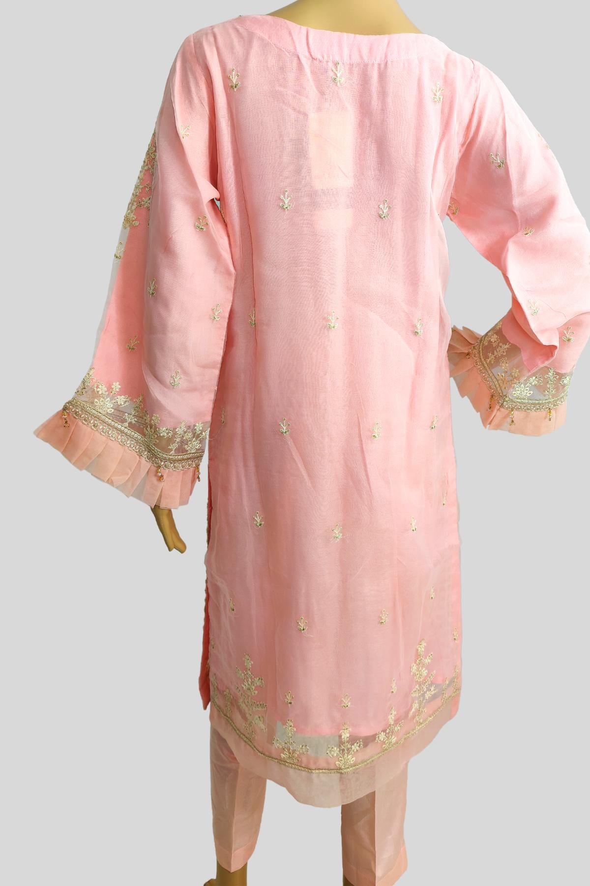 3 Piece Embroidered Organza Suit