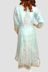 3 Piece Embroidered Organza Maxi/Frock Dress Suit