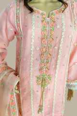 3 Piece Embroidered Organza Suit