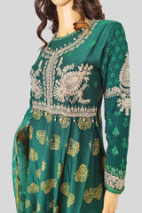 3 Piece Embroidered Chiffon/Cotton Dress