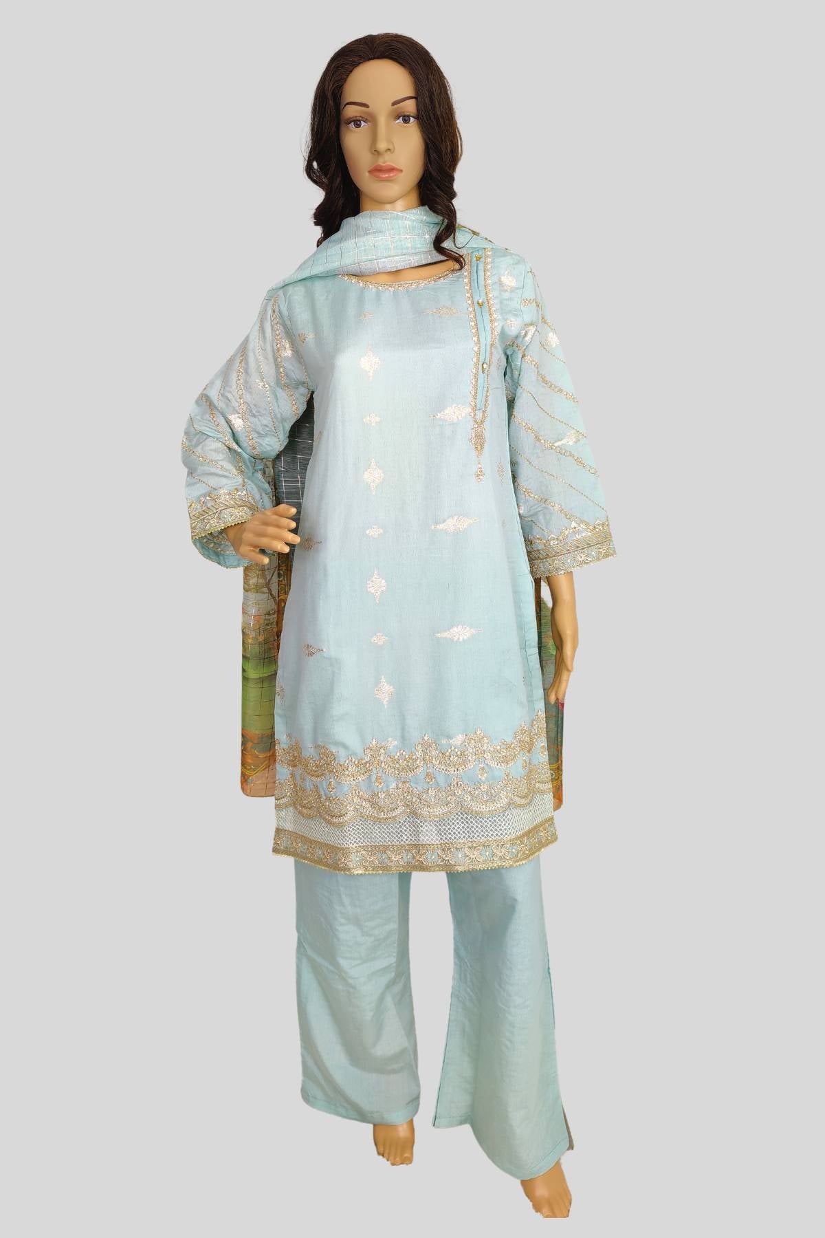 3 Piece Embroidered jaquard suit