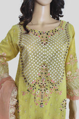3 Piece Embroidered Khaadi Net Suit