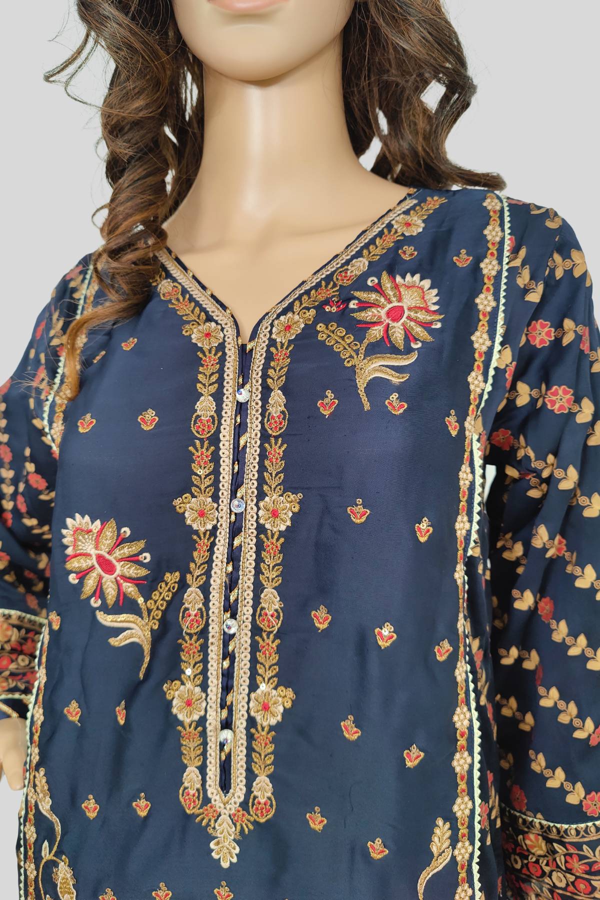1 Piece Embroidered Silk Shirt/Kurta