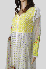 3 Piece Embroidered Net Dress