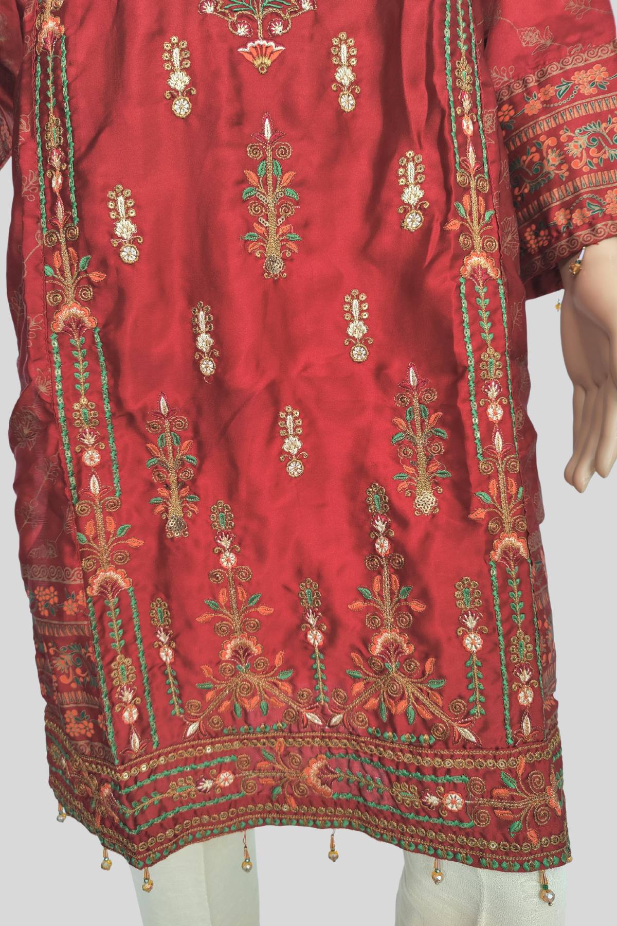 1 Piece Embroidered Silk Shirt/Kurta