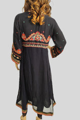 3 Piece Embroidered Chiffon Frock/Maxi