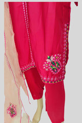 3 Piece Embroidered Silk Suit