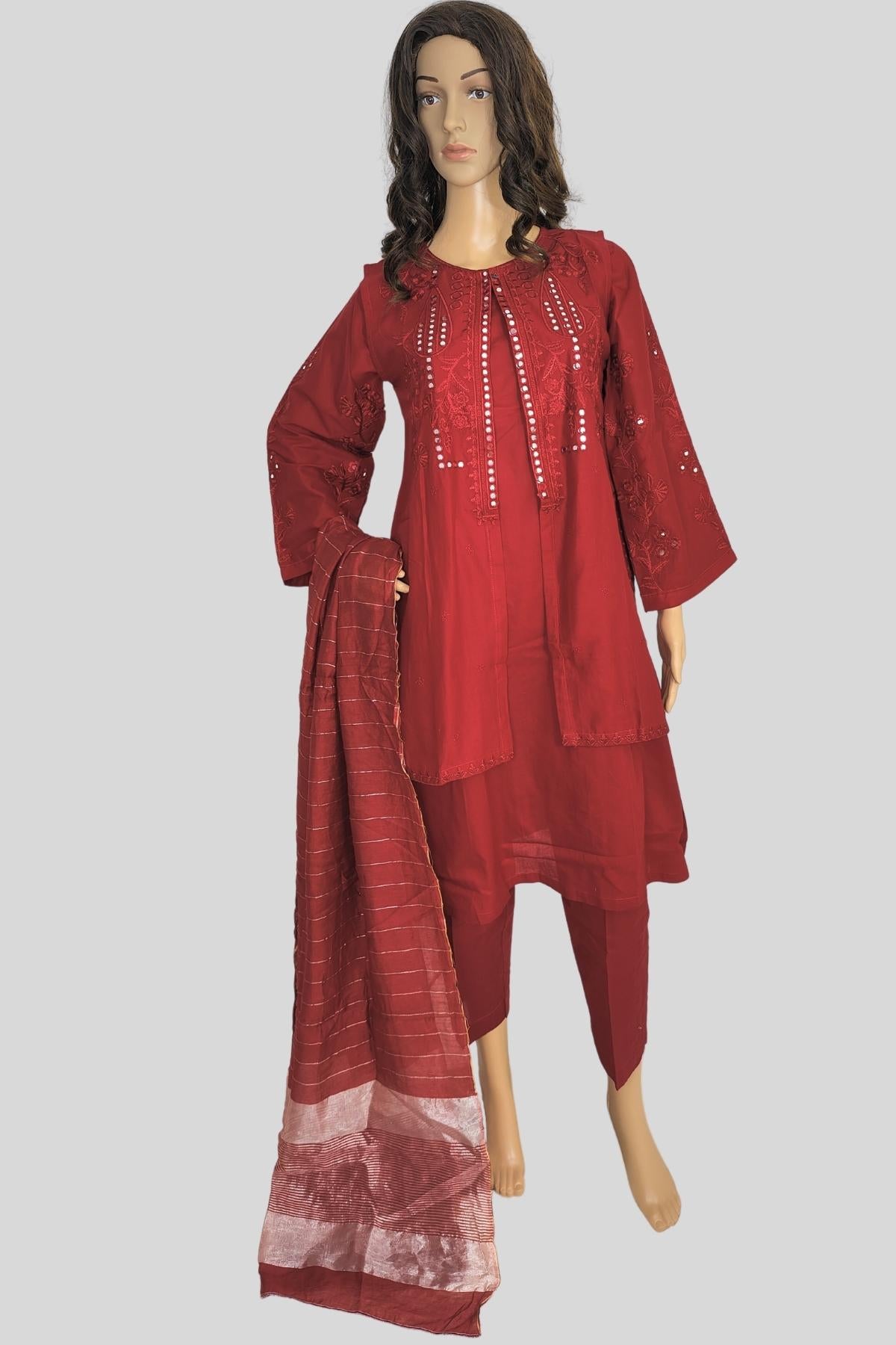 3 Piece Embroidered Cotton/Lawn suit