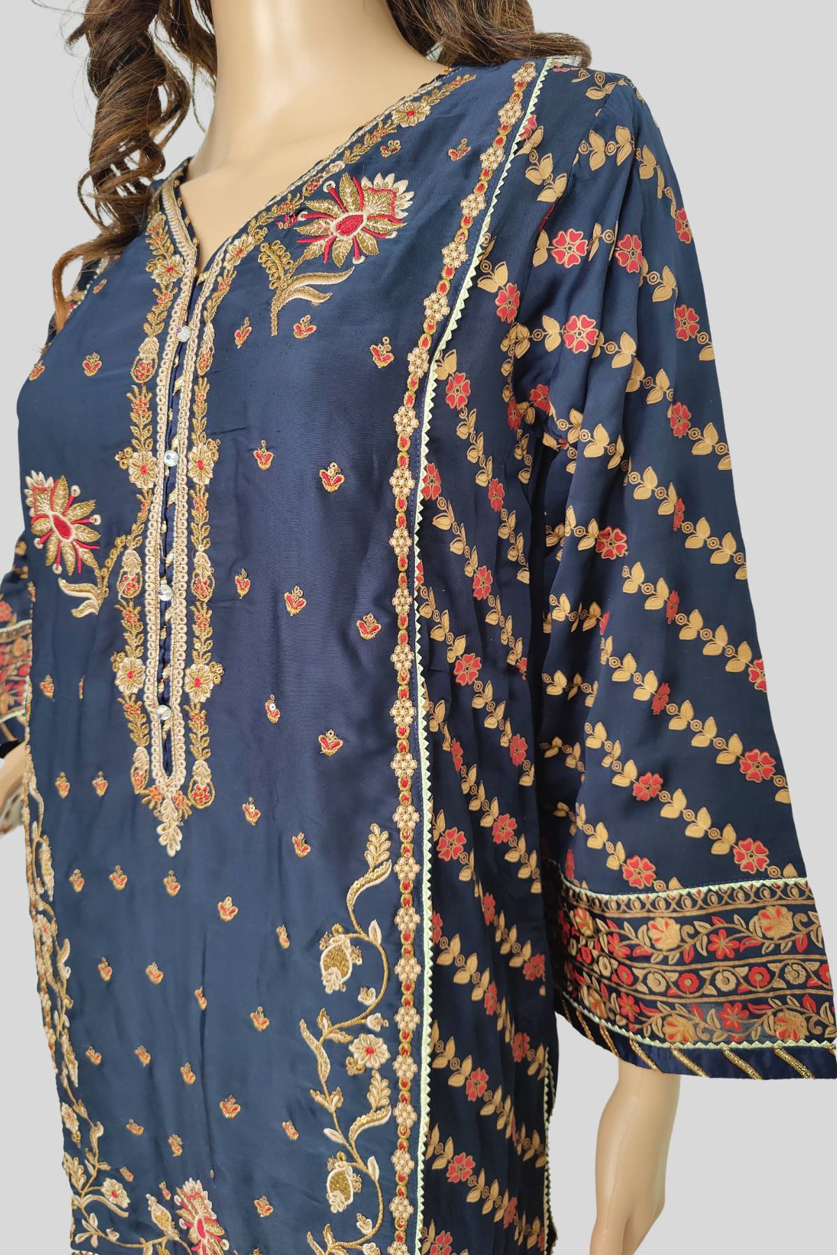1 Piece Embroidered Silk Shirt/Kurta