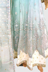 3 Piece Embroidered Organza Maxi/Frock Dress Suit
