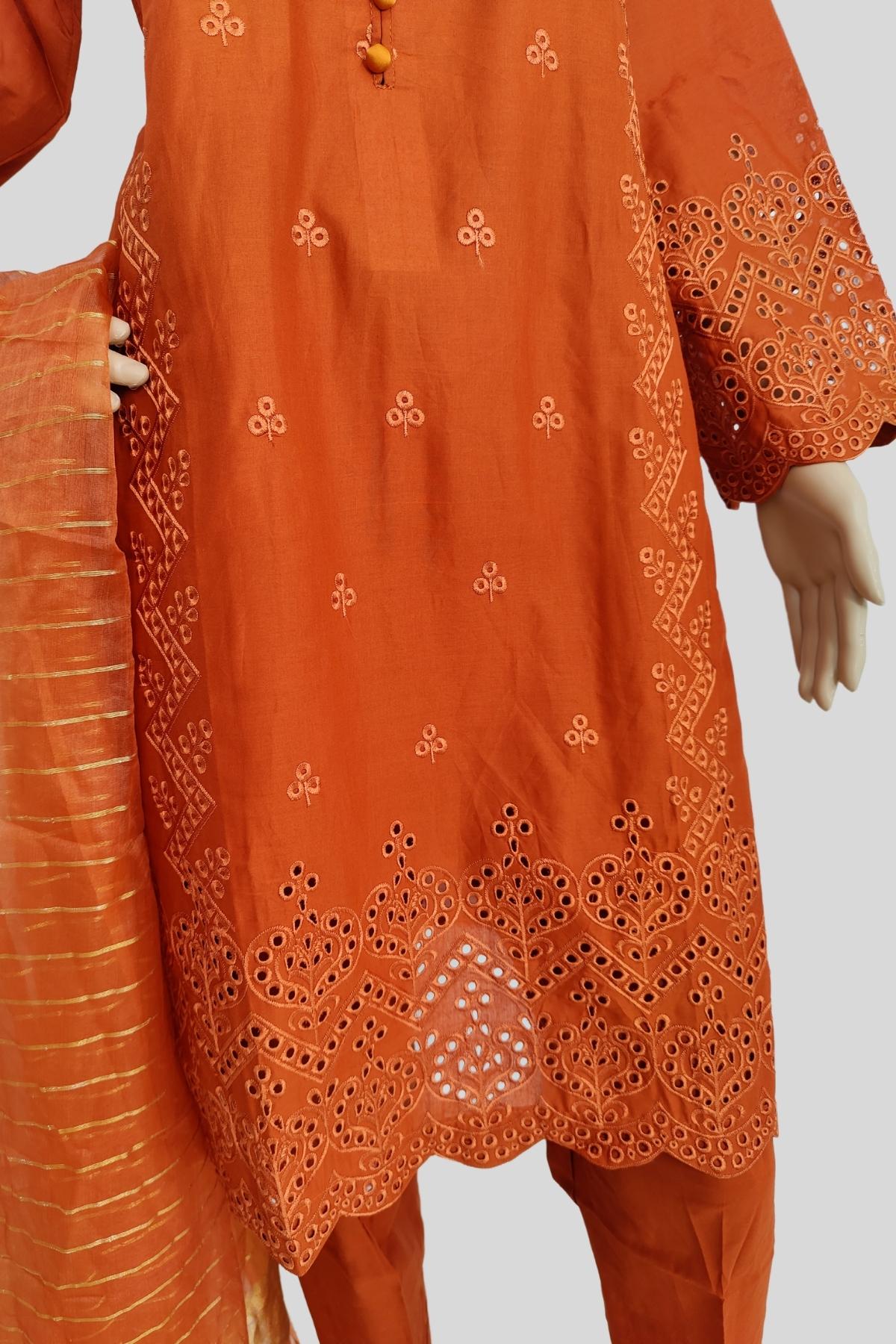 3 Piece Chikan Kaari Suit