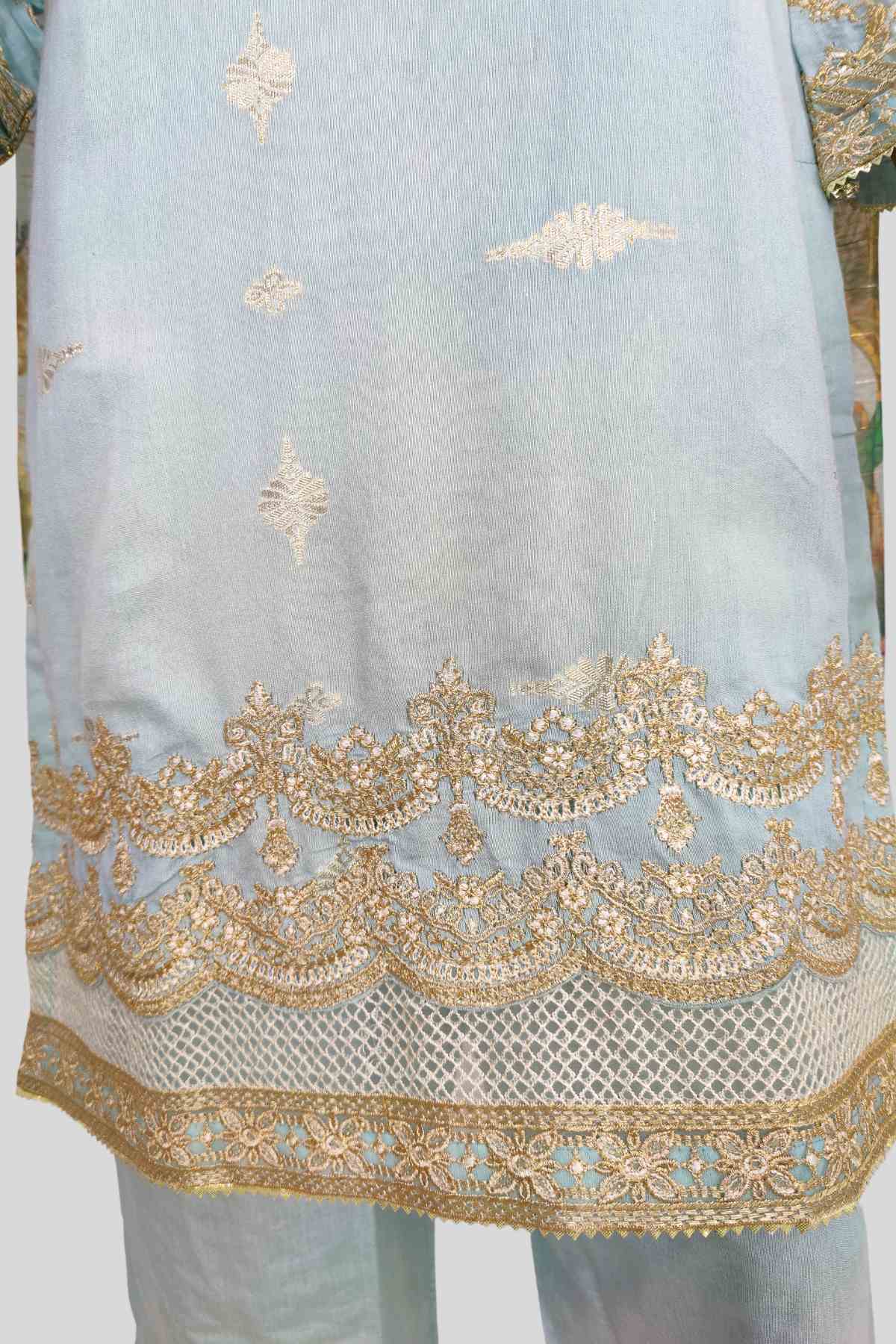 3 Piece Embroidered jaquard suit