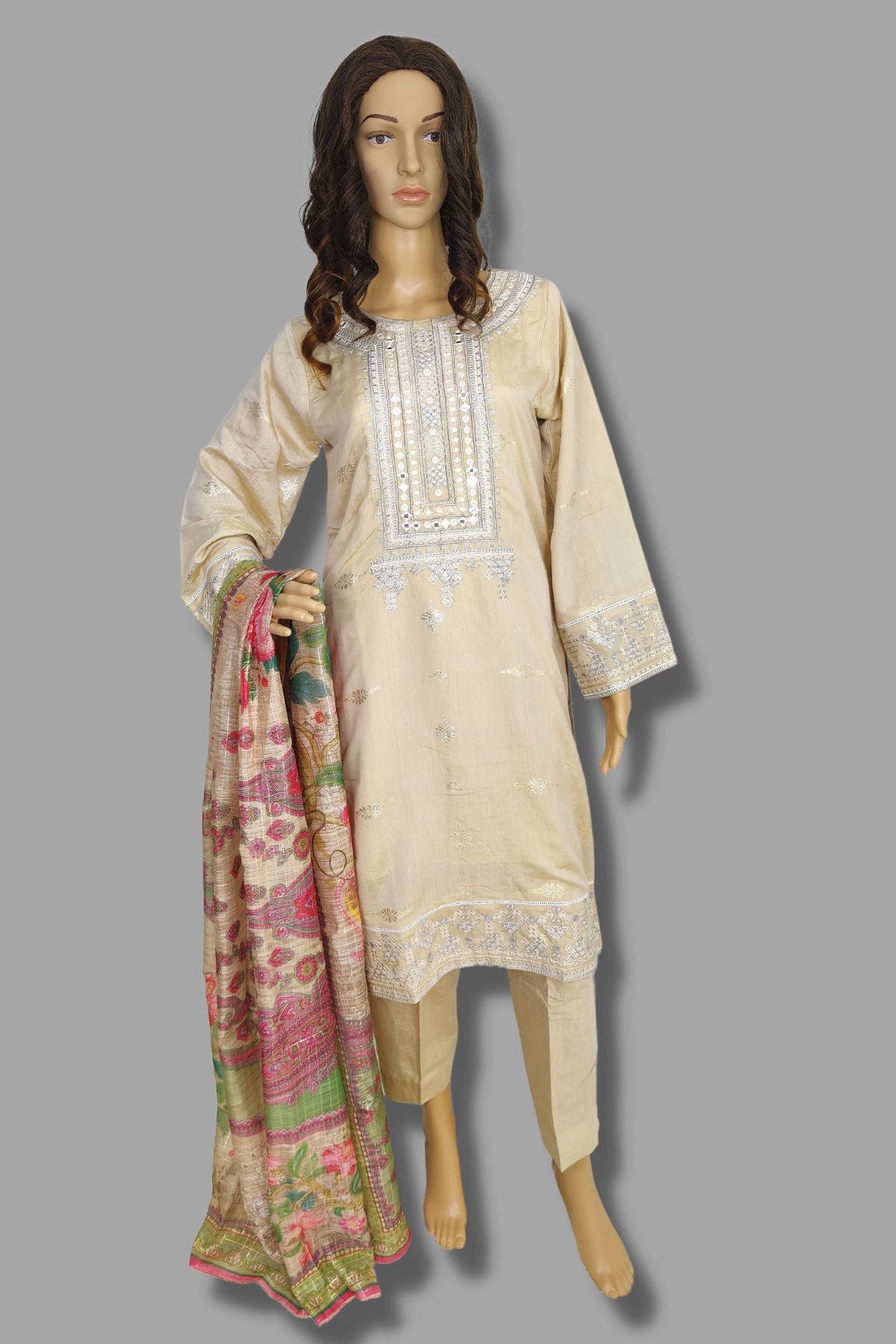 3 Piece Embroidered Jacquard Suit